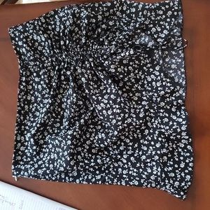 Ruched ruffle hem skirt